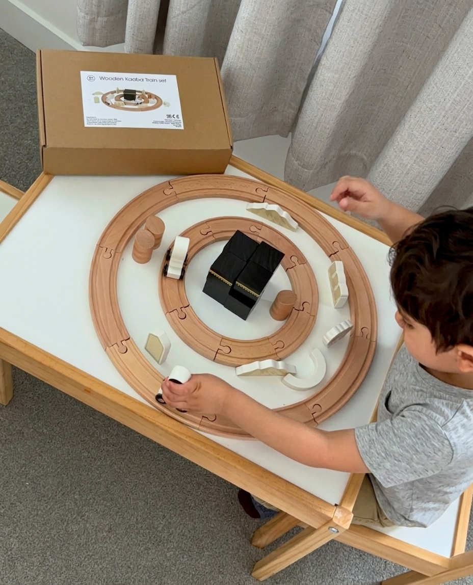 🕋 Wooden Kaaba Train Set